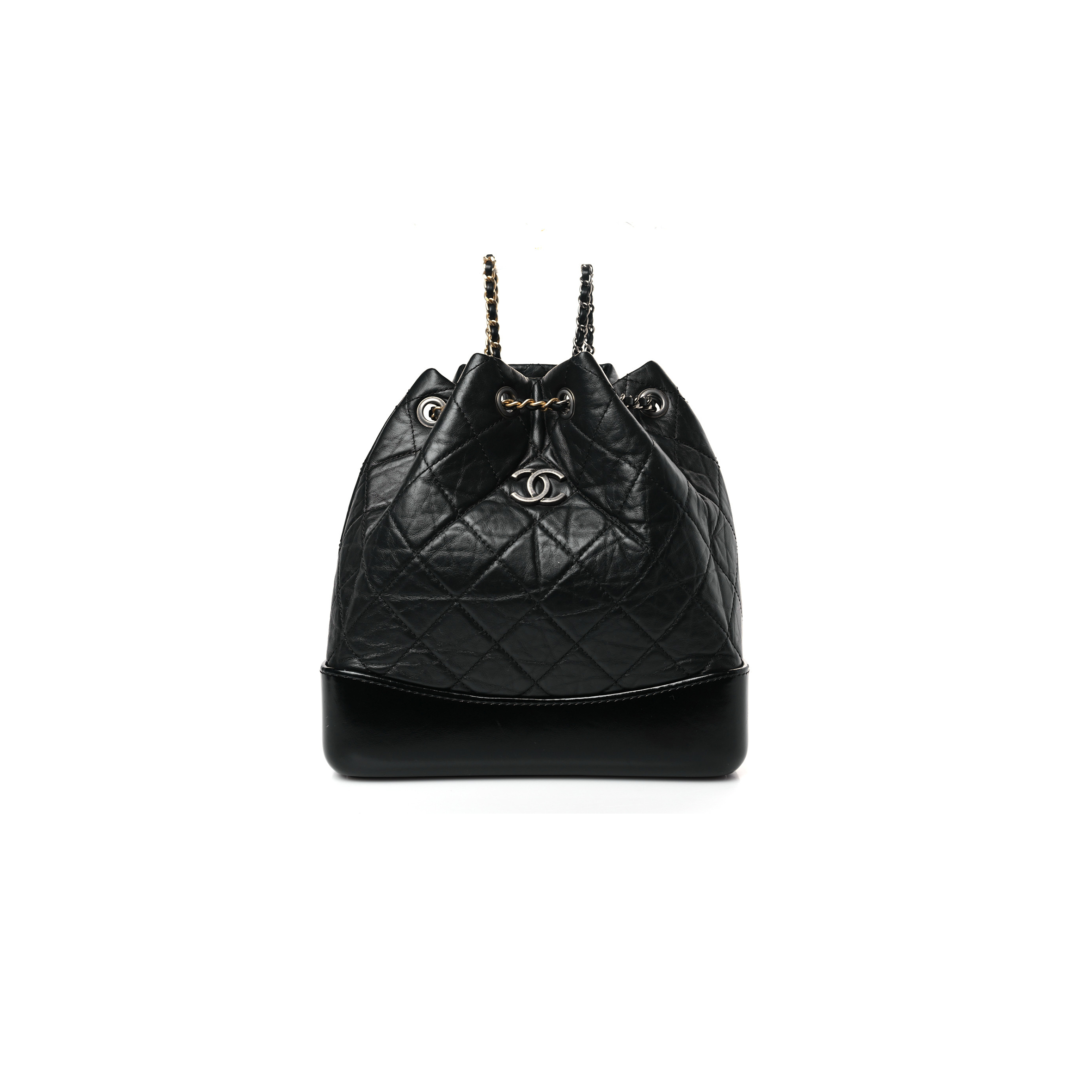 CHANEL MASTER AGED CALFSKIN QUILTED SMALL GABRIELLE BACKPACK BLACK A94485 (23*22.5*10.5cm)